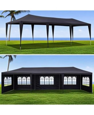 Streamdale 10x30' Wedding Party Canopy Tent with 8 Sidewalls - Black