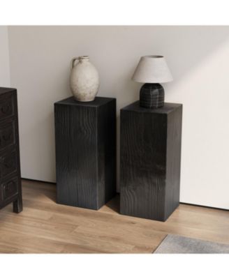 Streamdale Wood-Look Square End Table, Black, Indoor/Outdoor, 33.75"