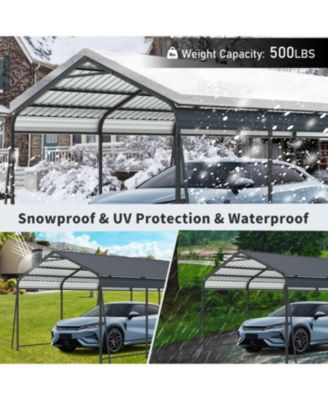 13x26.5 FT Heavy Duty Galvanized Steel Carport Canopy Garage
