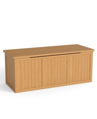 Streamdale 112 Gallon Wooden Deck Box - Outdoor Storage, Seat & Table Top