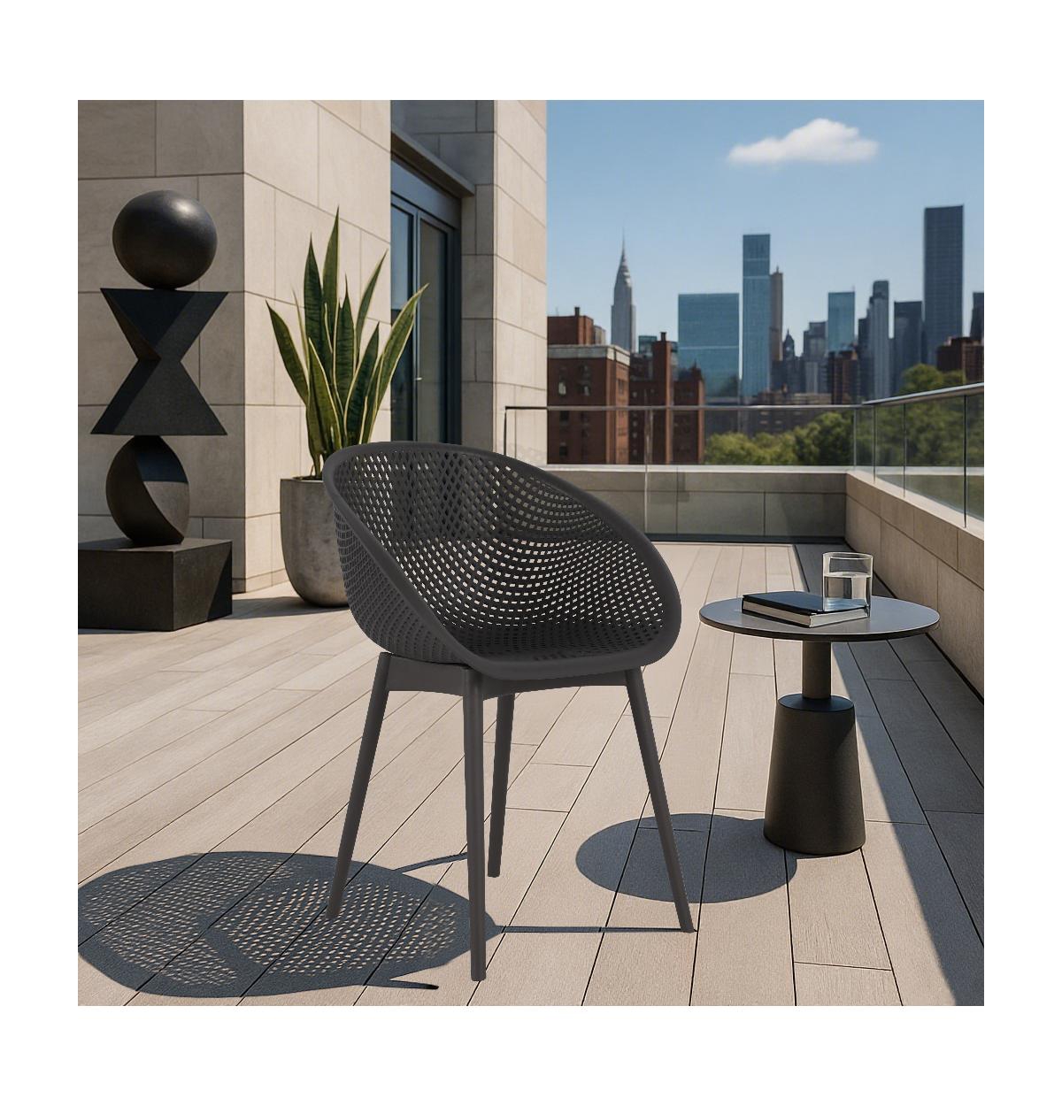 Streamdale Modern Lounge Chairs - Indoor/Outdoor, Warm Grey (2-Pack)