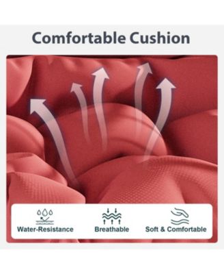 Streamdale Outdoor Wicker Swing Egg Chair with Stand - Red