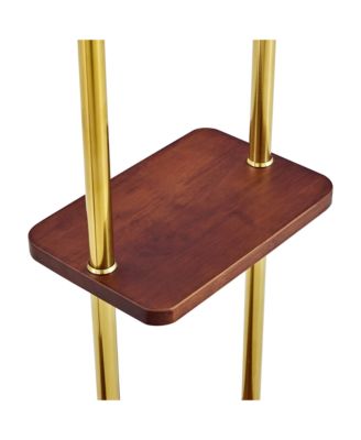 70" Industrial Coat Rack - Wood & Steel, Double Hanger, Storage