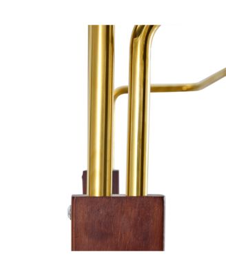 Golden Steel & Walnut Coat Rack - Double Layer, Cabinet, 68.9"