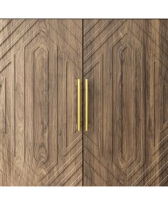 Streamdale Carved 4-Door Sideboard Buffet Cabinet with Adjustable Shelves