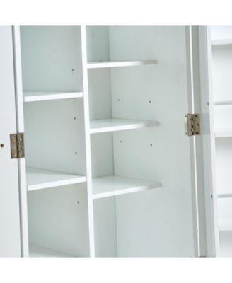 White Kitchen Pantry Cabinet with Adjustable Shelves