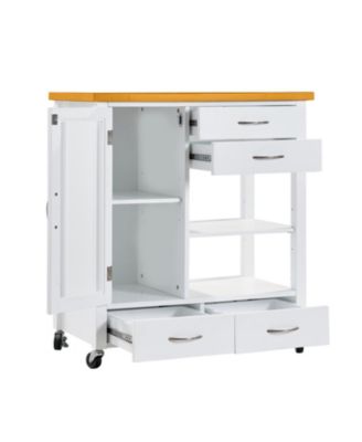 + 1 Pc + Wood + Rolling Storage Cabinet + Kitchen Island Cart