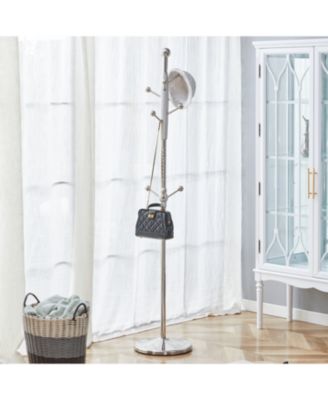 Modern Silver & Gold Coat Rack - 72 Inch, Detachable Bracket