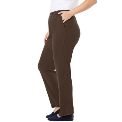 Plus Size Within 7-Day Knit Straight-Leg Pull-On Pants