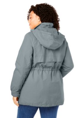 Plus Size Fleece-Lined Taslon Anorak