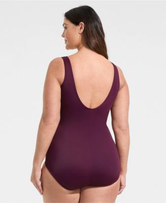 Women's DD-Cup Chlorine Resistant Soft Cup Tugless Sporty One Piece Swimsuit