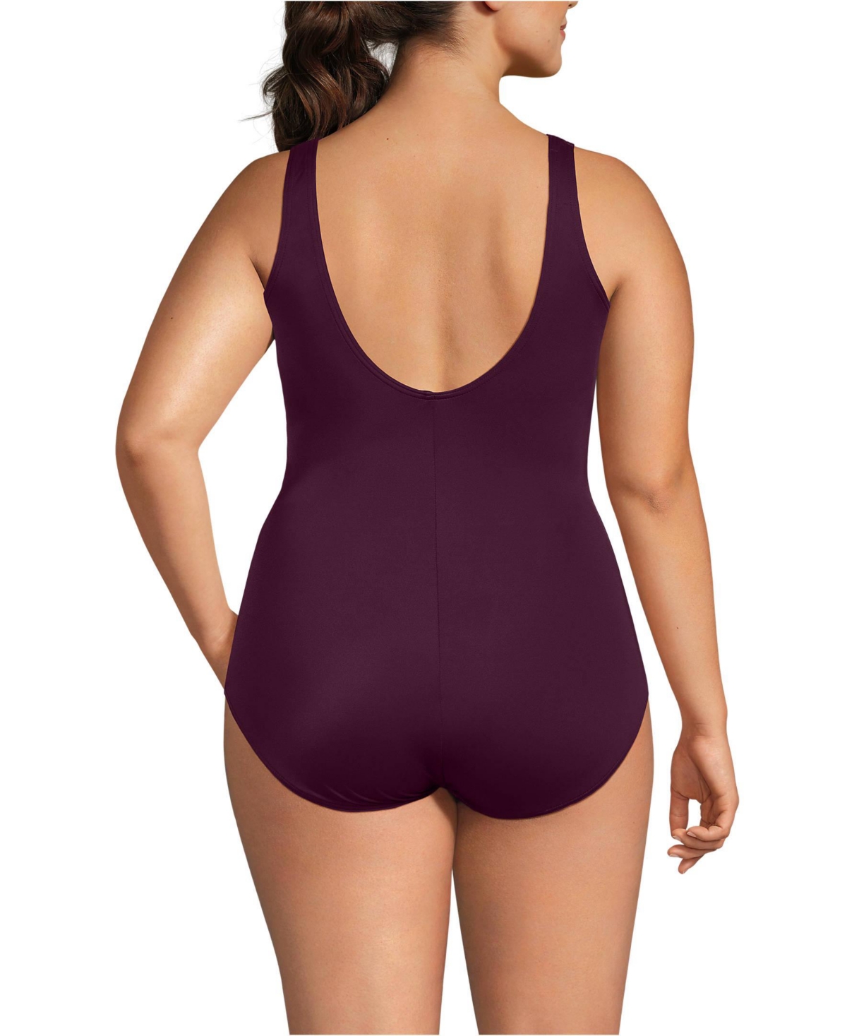 Lands' End Women's Dd-Cup Chlorine Resistant Soft Cup Tugless Sporty One Piece Swimsuit