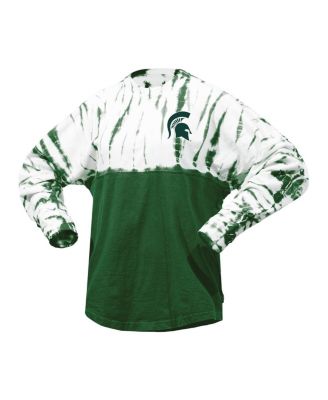 Women's Green Michigan State Spartans Tie-Dye Long Sleeve Jersey T-Shirt