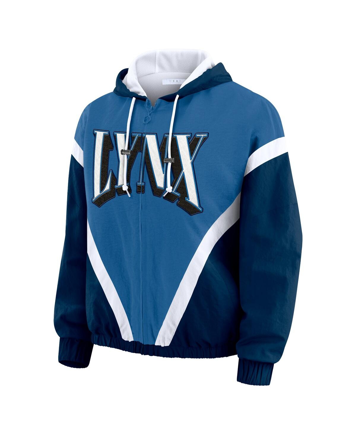Wear By Erin Andrews Women's Navy/blue Minnesota Lynx Color Block Full-zip Windbreaker Jacket In Blue