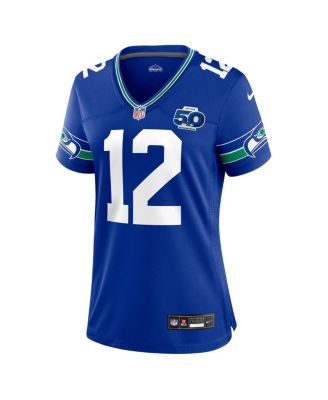 Women's 12 Fan Royal Seattle Seahawks Alternate 2 50th Season Game Jersey
