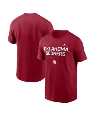 Jordan - Men's Crimson Oklahoma Sooners 2025 Courtside Basketball Performance T-shirt