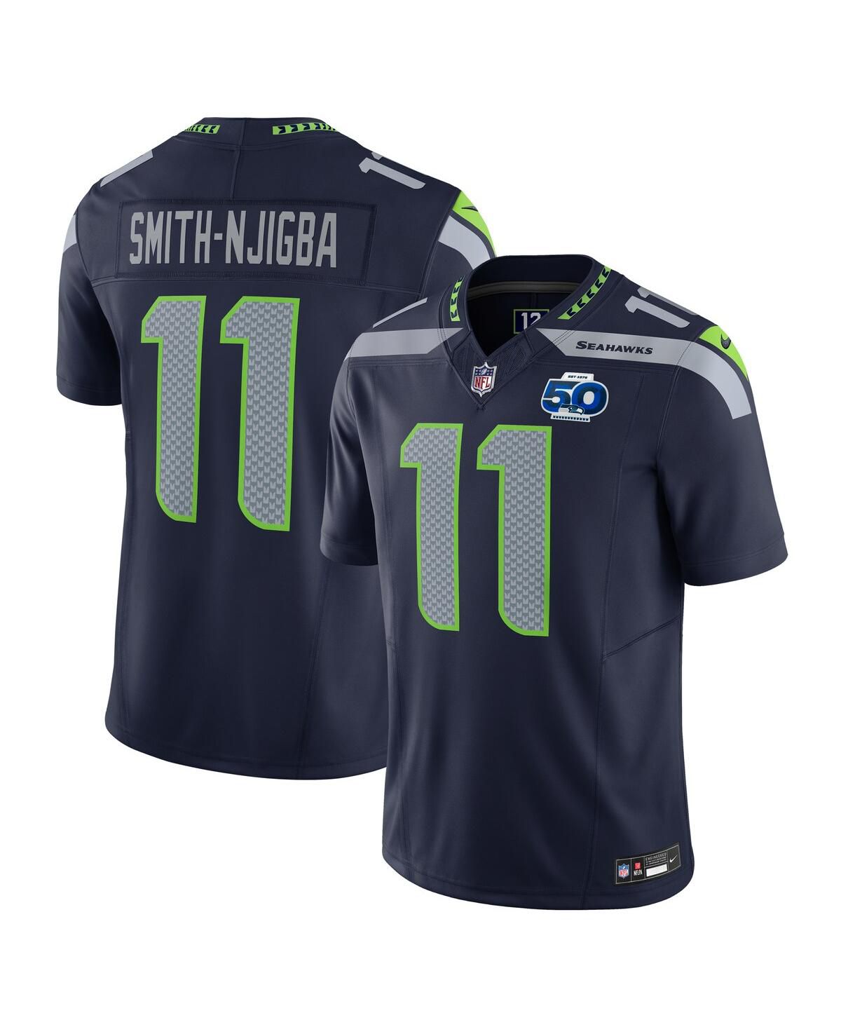 Мужская майка 50-го сезона Vapor F.U.S.E. Limited от Jaxon Smith-Njigba College Navy Team Seattle Seahawks.
