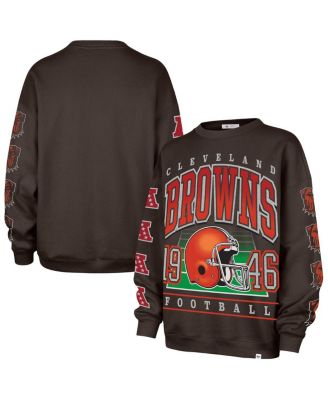'47 Brand - Women's Brown Cleveland Browns Go Big Oversized Pullover Sweatshirt