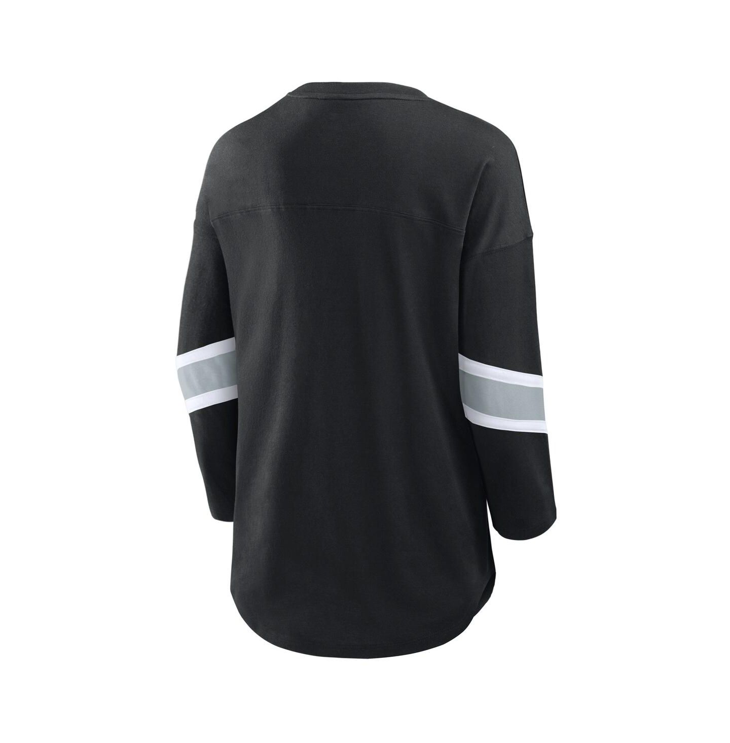 Женская футболка Fanatics Black Las Vegas Raiders Redzone 3/4-Sleeve — фото 2