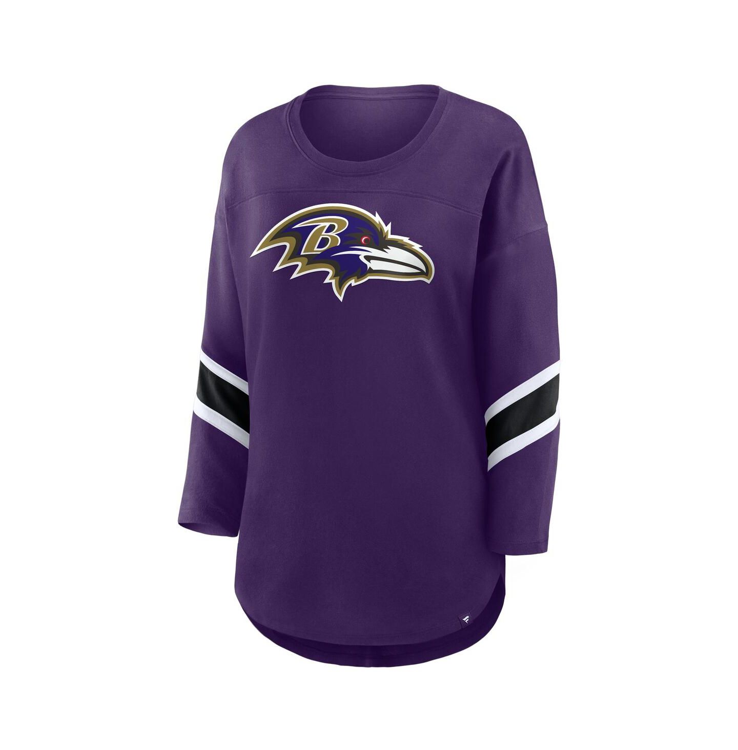 Женская футболка Fanatics Purple Baltimore Ravens Redzone 3/4-Sleeve — фото 3