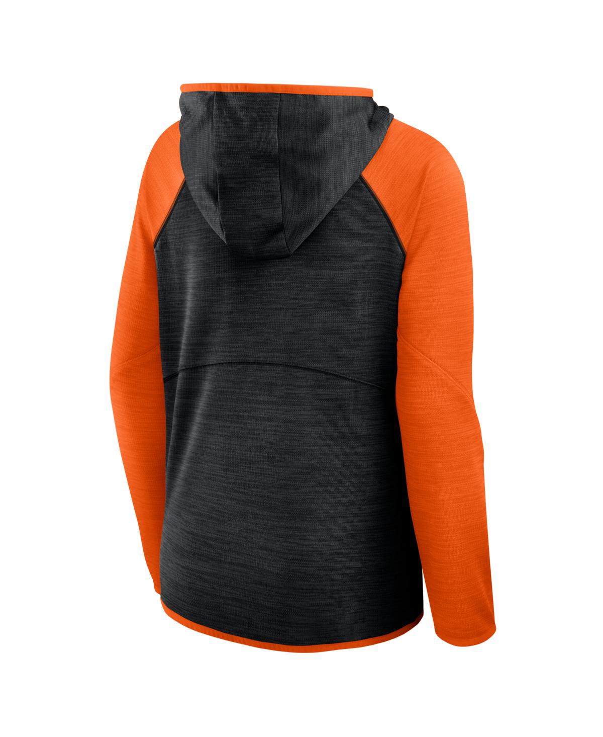 Fanatics Women's Black/orange Cincinnati Bengals Redzone End Around Pass Raglan Full-zip Hoodie In Black
