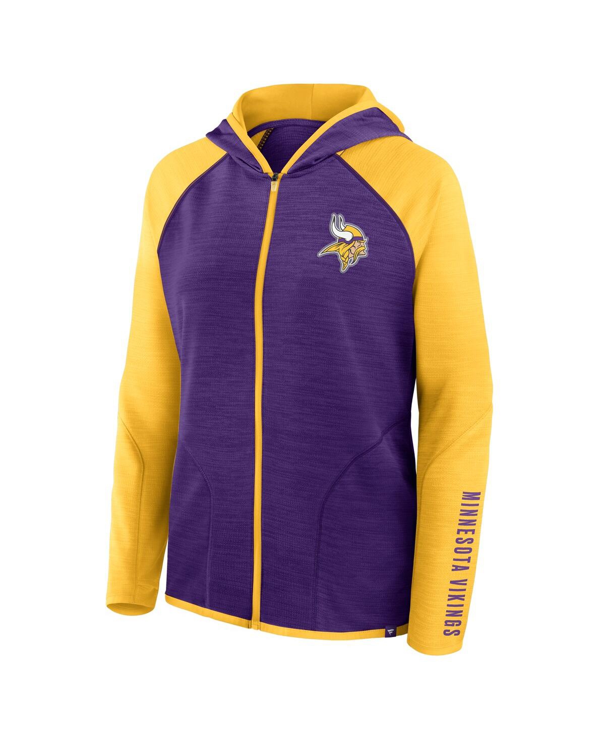 Fanatics Women's Purple/gold Minnesota Vikings Redzone End Around Pass Raglan Full-zip Hoodie In Blue