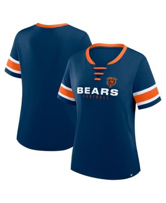 Fanatics - Women's Navy Chicago Bears Redzone Draw Play Athena Lace-Up T-Shirt