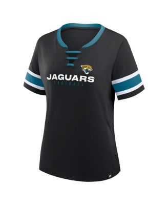 Women's Black Jacksonville Jaguars Redzone Draw Play Athena Lace-Up T-Shirt