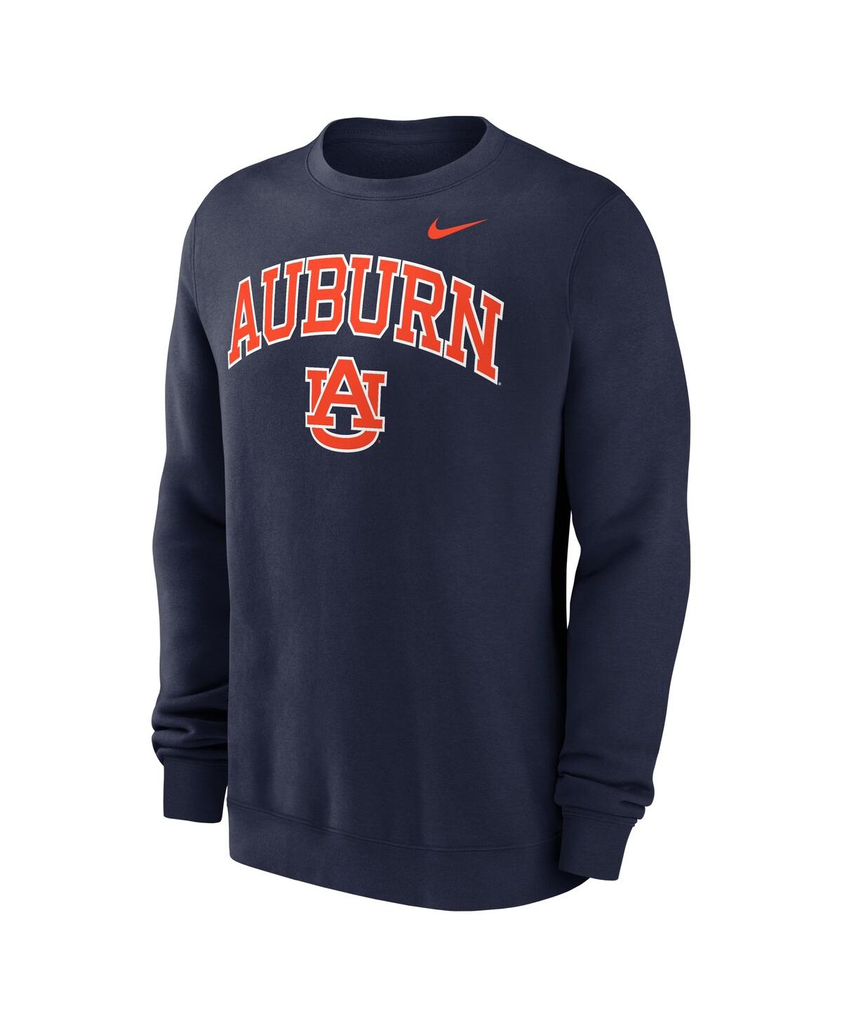Nike Men's Navy Auburn Tigers Arch Pullover Sweatshirt In Blue
