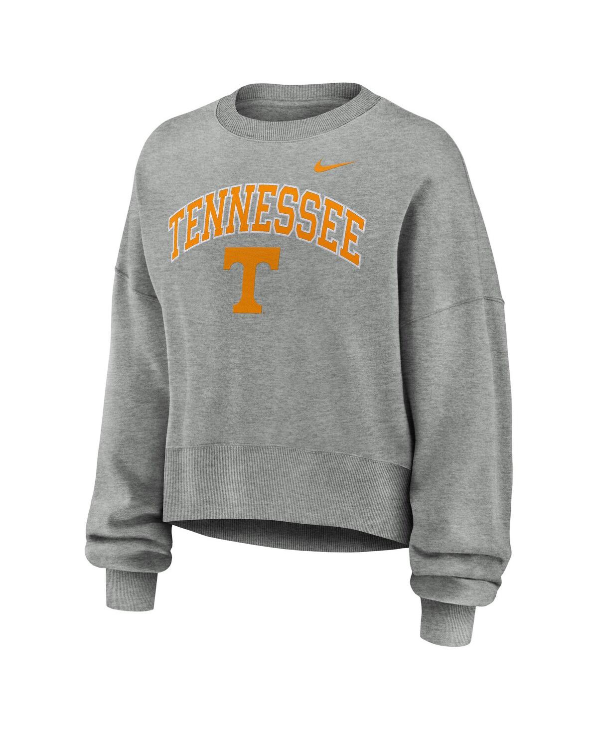 Nike Women's Heather Gray Tennessee Volunteers Oversized Phoenix Arch Pullover Sweatshirt In Gray