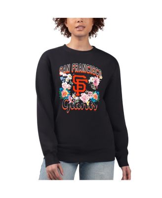 G-III 4Her by Carl Banks - Women's Black San Francisco Giants Flowers Graphic Pullover Sweatshirt