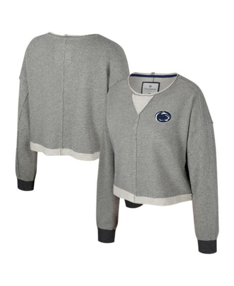 Женские толстовки Colosseum Charcoal Penn State Nittany Lions Magnum Scoop Neck Cropped Pullover