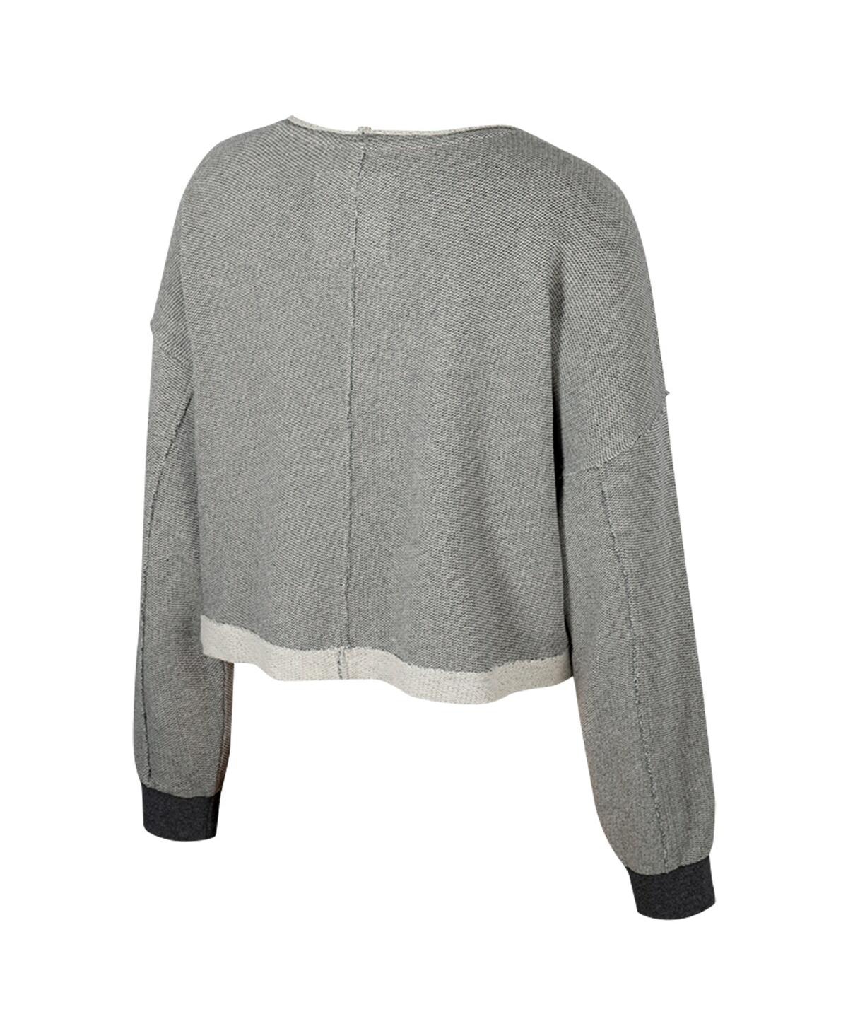 Colosseum Women's Charcoal Clemson Tigers Magnum Scoop Neck Cropped Pullover Sweatshirt In Gray