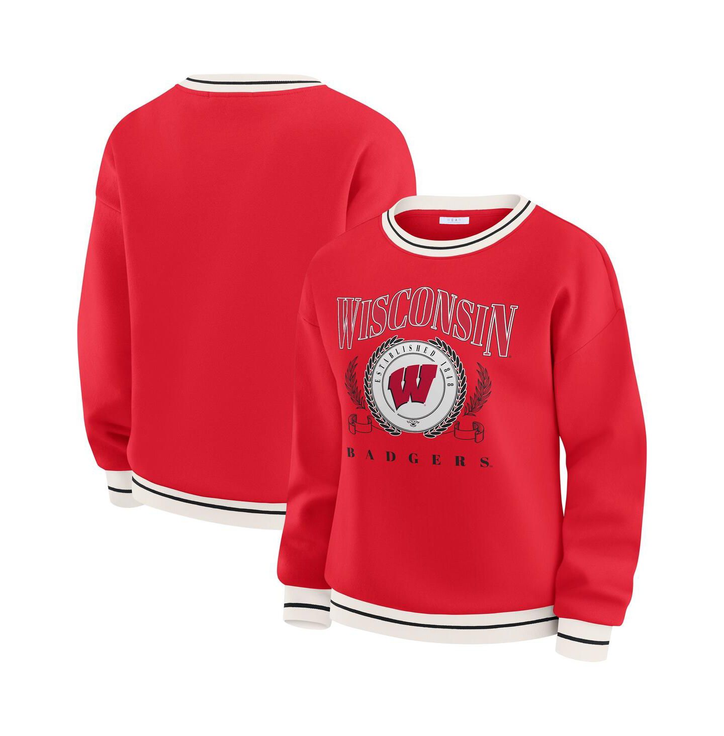 Женская толстовка WEAR by Erin Andrews Red Wisconsin Badgers Seal — фото 1