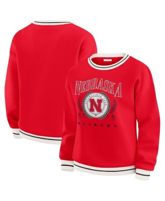 WEAR by Erin Andrews - Women's Scarlet Nebraska Huskers Seal Sweatshirt