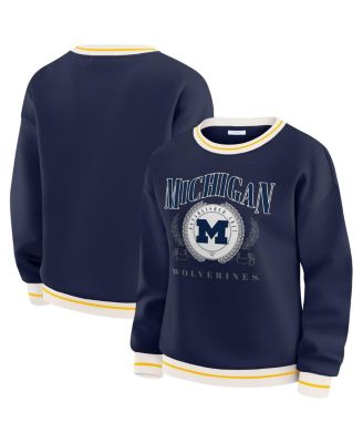WEAR by Erin Andrews - Women's Navy Michigan Wolverines Seal Sweatshirt