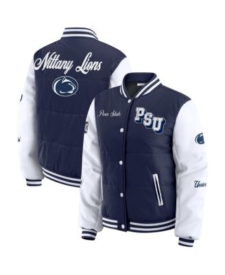 WEAR by Erin Andrews - Women's Navy Penn State Nittany Lions Varsity Puffer Jacket