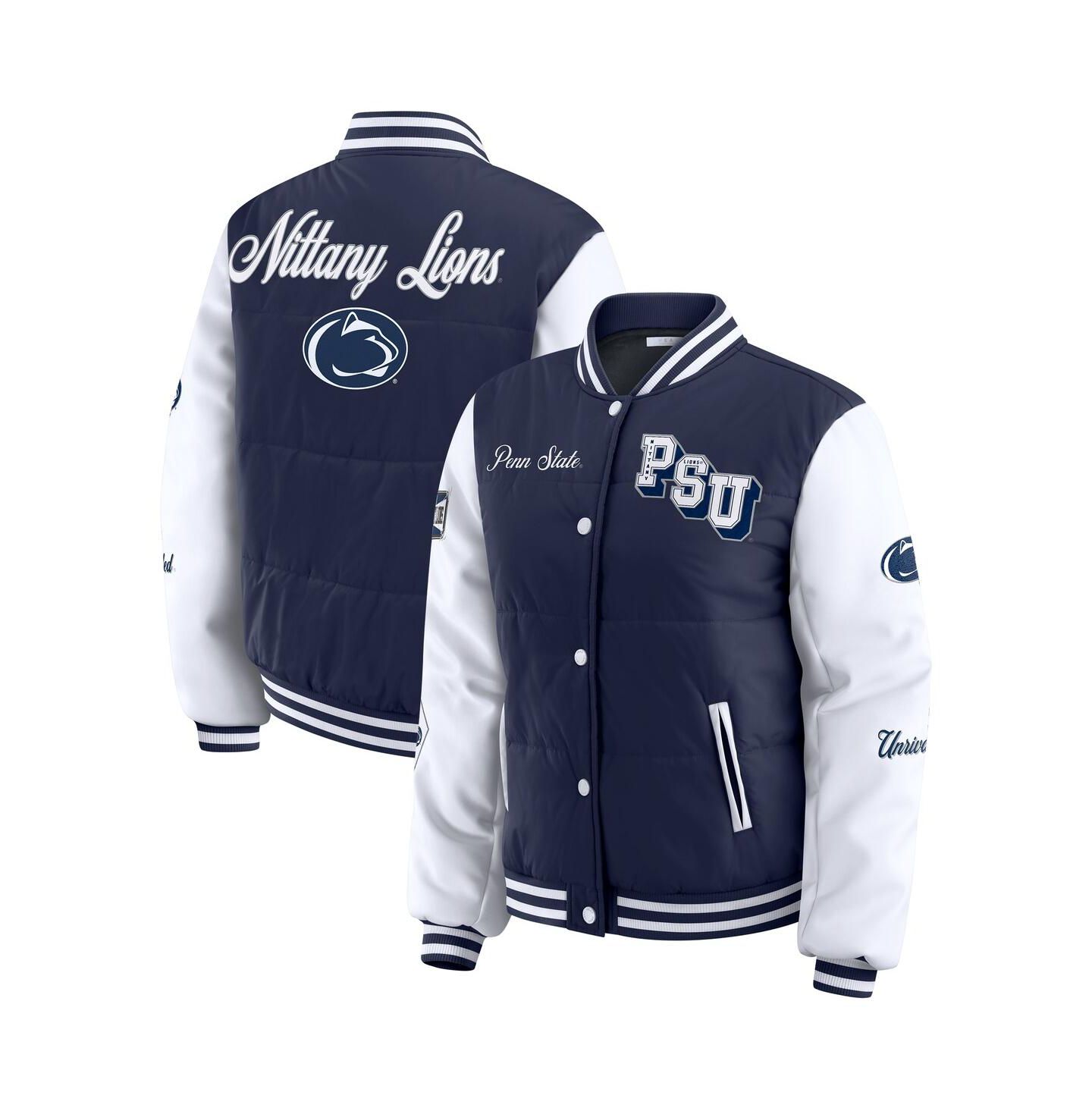 Женская куртка WEAR by Erin Andrews Navy Penn State Nittany Lions Varsity Puffer — фото 1