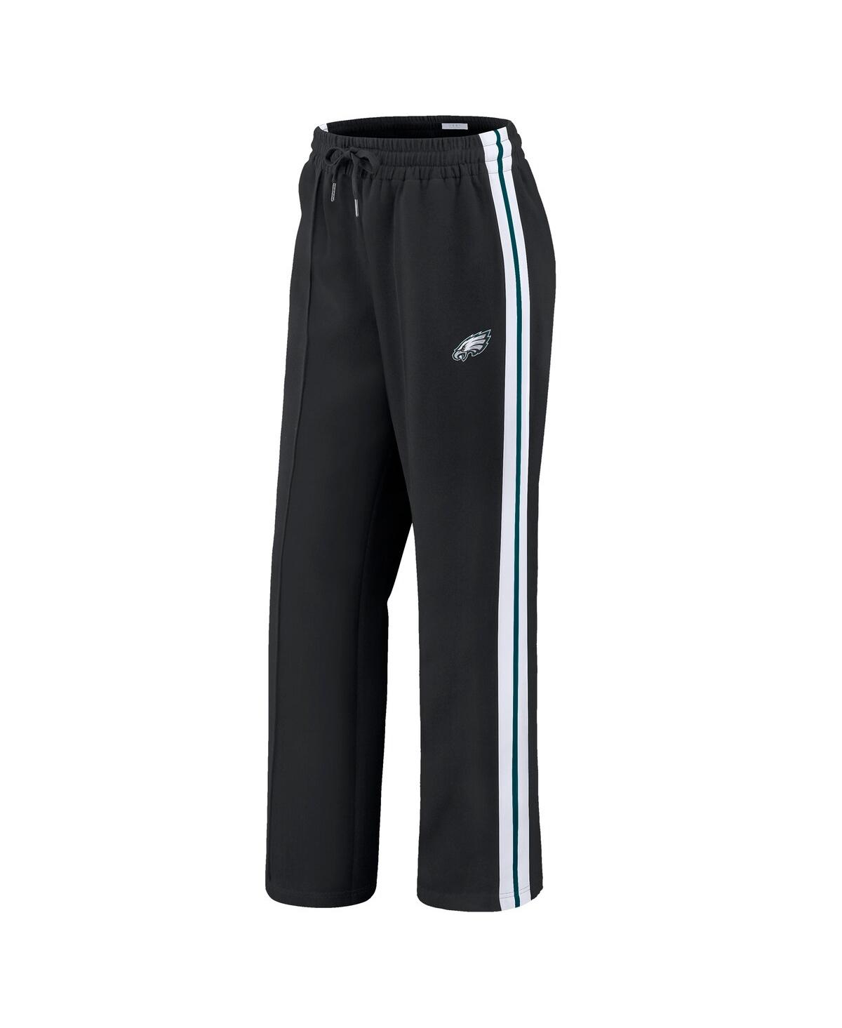Wear By Erin Andrews Women's Black Philadelphia Eagles Color-block Straight Leg Pants In Black