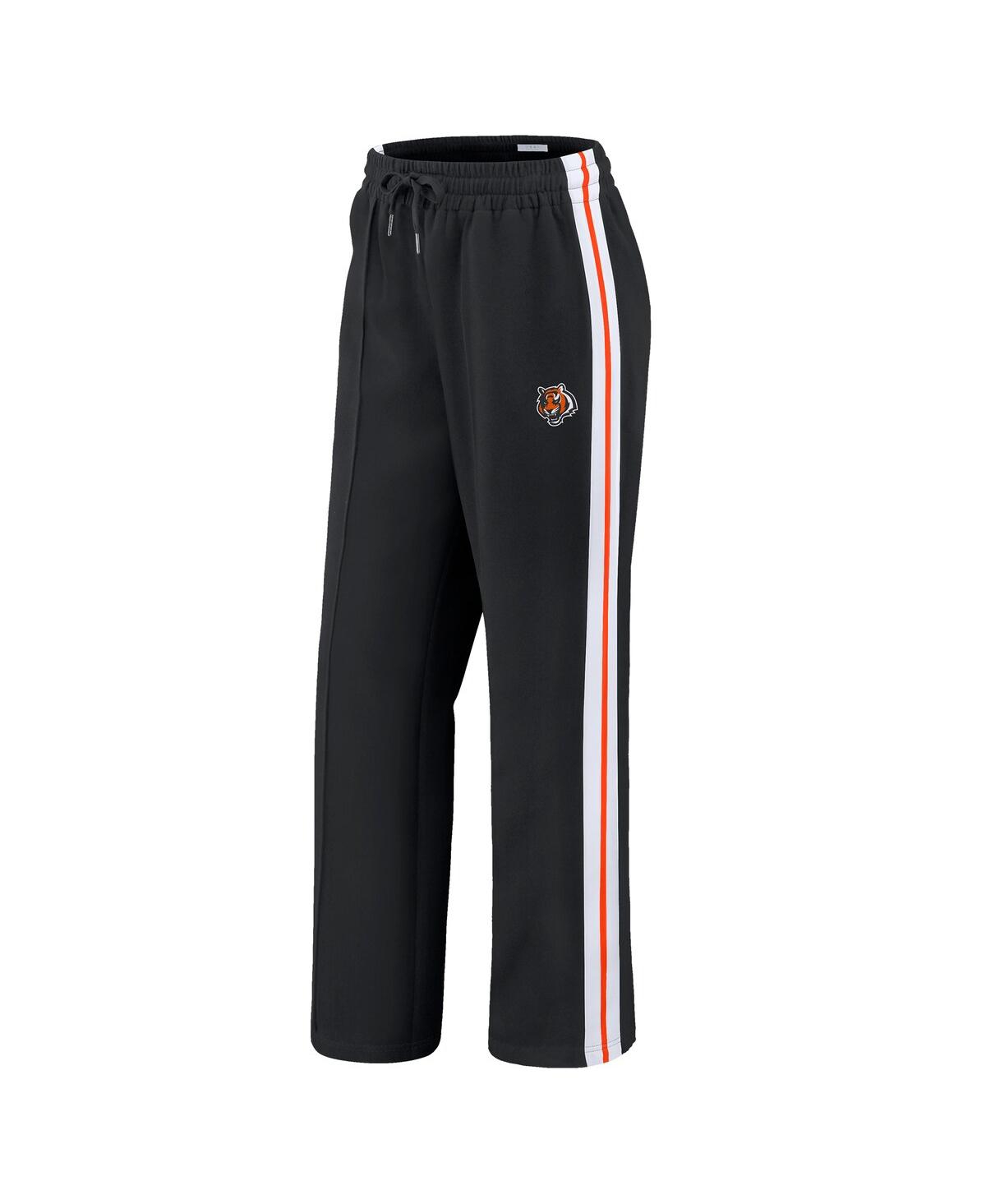 Wear By Erin Andrews Women's Black Cincinnati Bengals Color-block Straight Leg Pants In Black