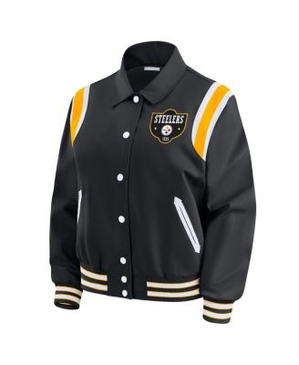 Women's Black Pittsburgh Steelers Varsity Lightweight Full-Snap Jacket
