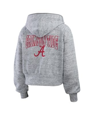 Women's Heather Gray Alabama Crimson Tide Wear Speckle Double-Hit Raglan Full-Zip Hoodie