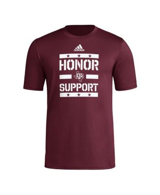 Men's Maroon Texas A&M Aggies Honor Support Pre-Game T-Shirt