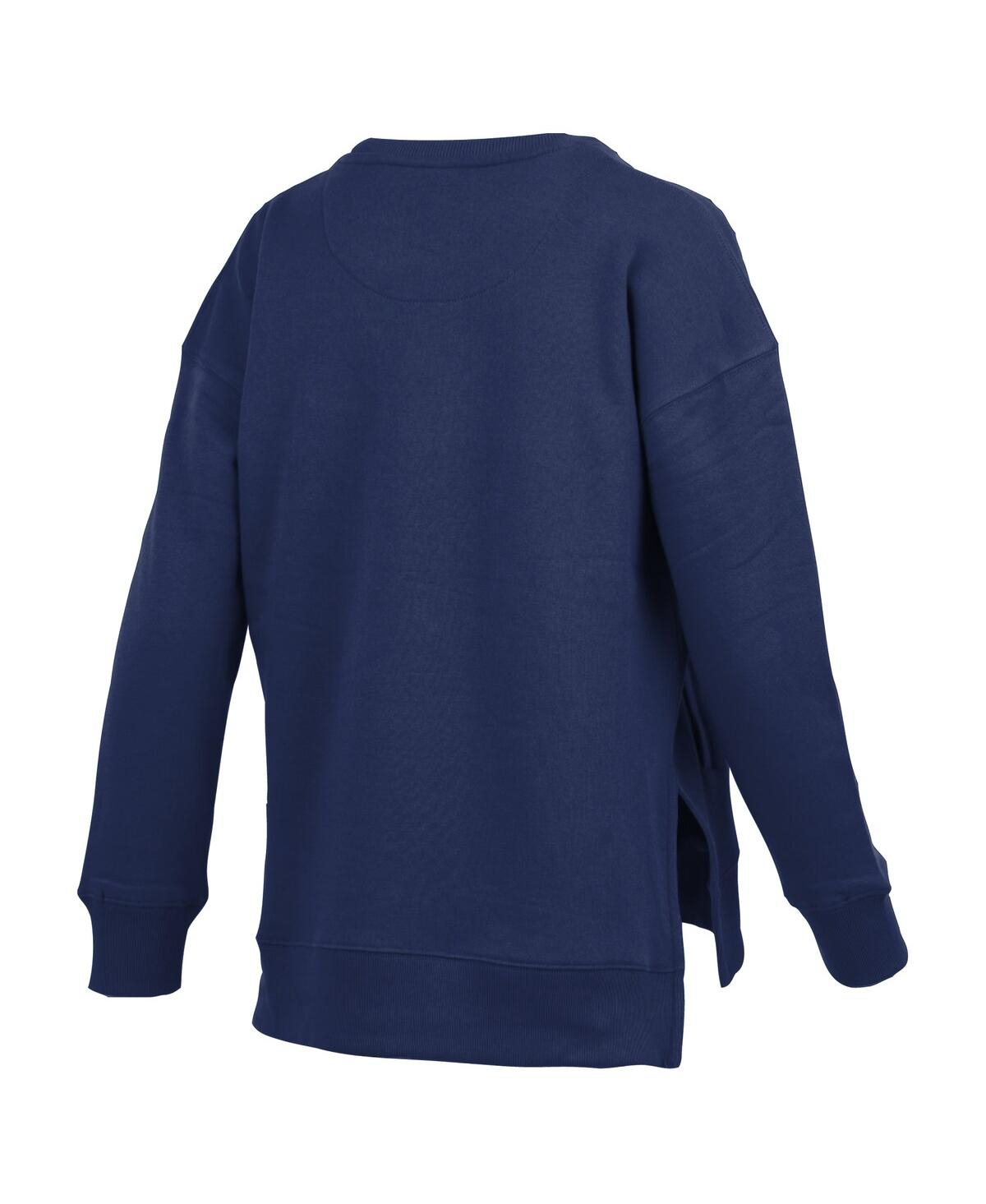 Pressbox Women's Navy Auburn Tigers Pocketed Arch Pullover Sweatshirt In Blue