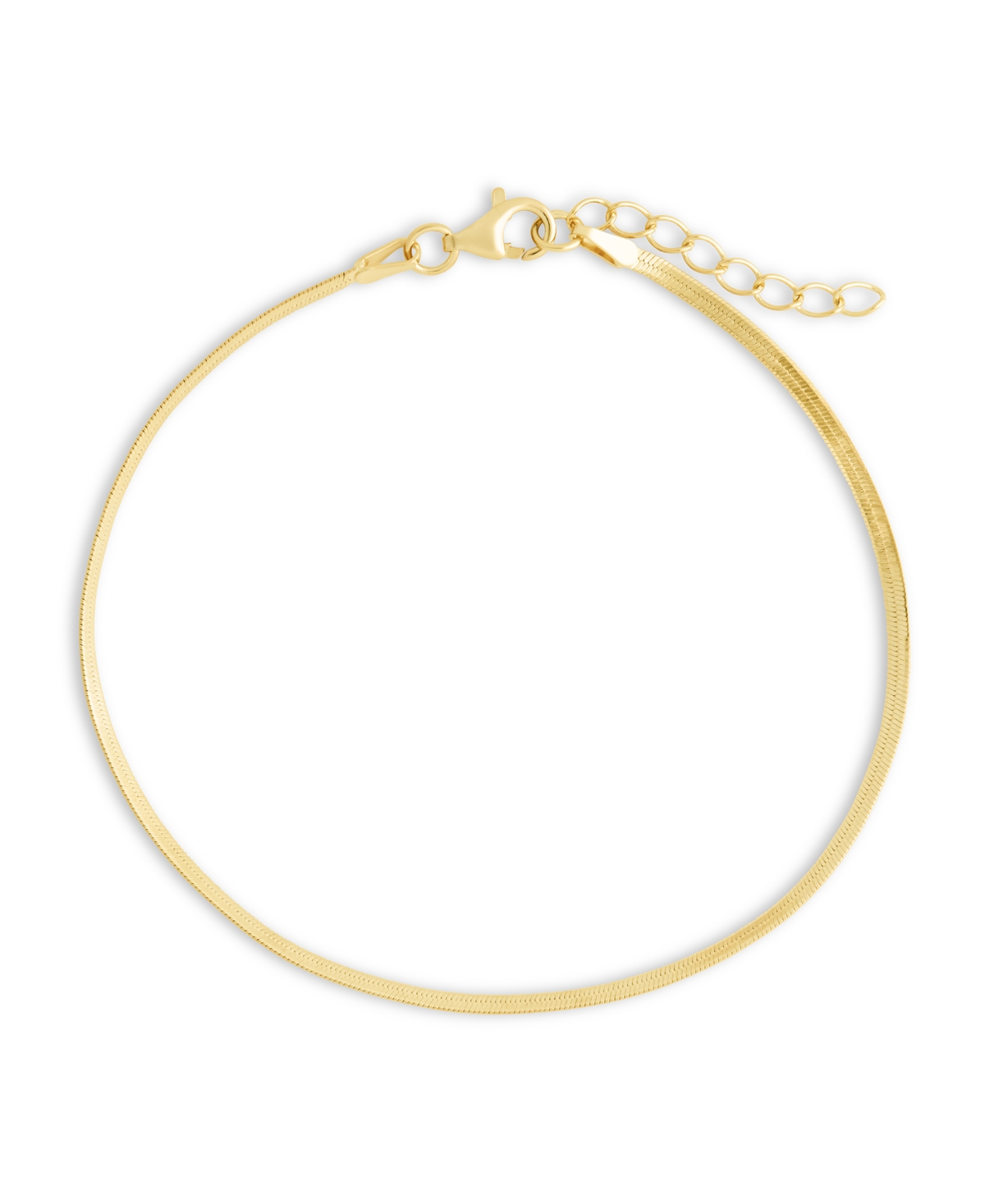 Sterling Forever Sterling Silver Herringbone Chain Bracelet In Gold