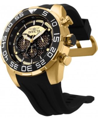 Men's Speedway Quartz Multifunction Black, Gold Dial Silicon Watch