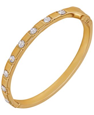Rhinestone Gold-Tone Bangle Bracelet