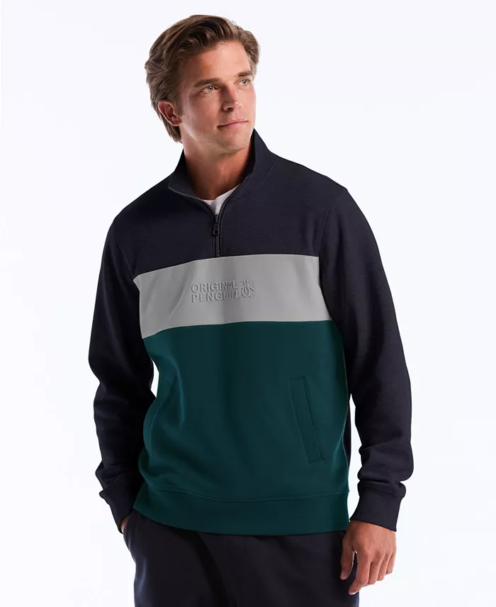 Men's Color-Blocked Fleece Zip Pull On Sweatshirt - thumbnail 6
