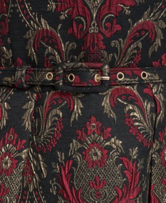 Petite Jacquard Fit and Flare Short Dress