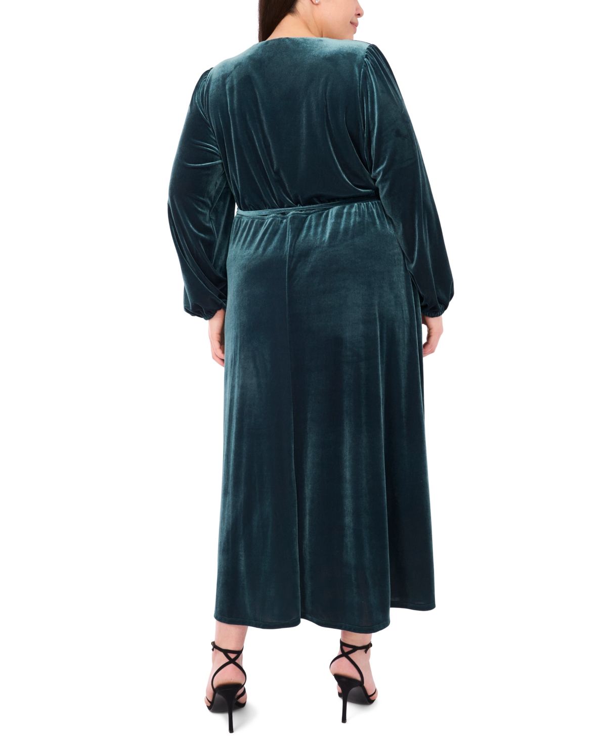 Msk Plus Size Fit And Flare Maxi Dress In Green